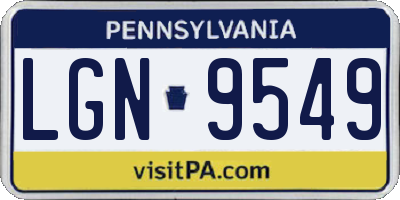 PA license plate LGN9549