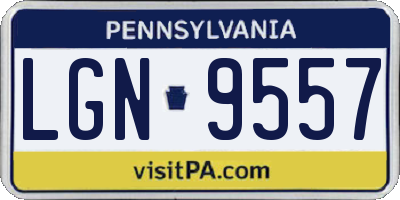 PA license plate LGN9557