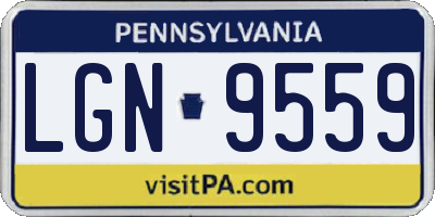 PA license plate LGN9559
