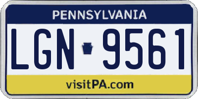 PA license plate LGN9561