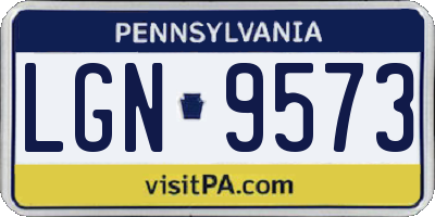 PA license plate LGN9573