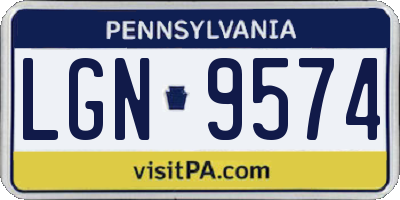 PA license plate LGN9574