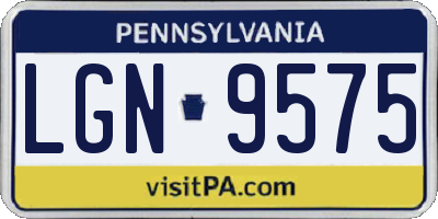 PA license plate LGN9575