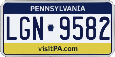 PA license plate LGN9582