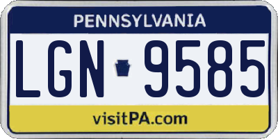 PA license plate LGN9585