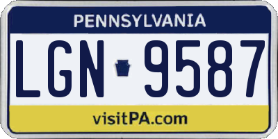 PA license plate LGN9587