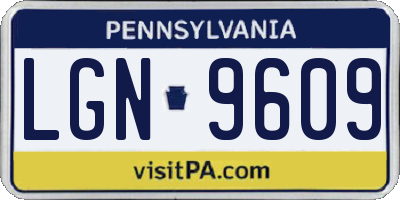 PA license plate LGN9609