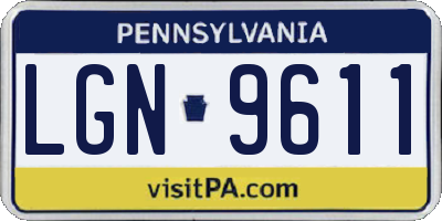PA license plate LGN9611
