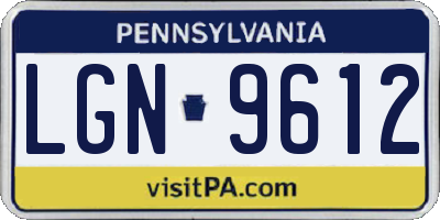 PA license plate LGN9612