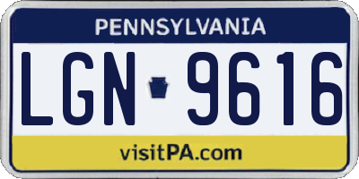 PA license plate LGN9616