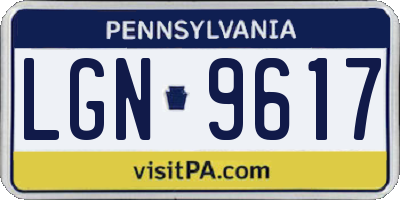 PA license plate LGN9617
