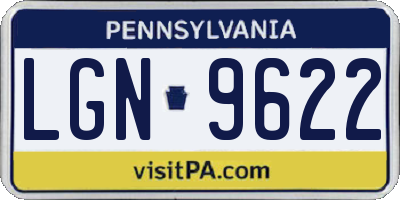 PA license plate LGN9622