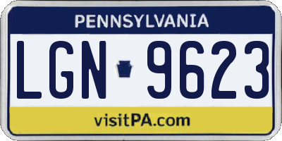 PA license plate LGN9623