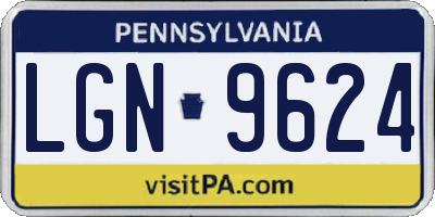 PA license plate LGN9624