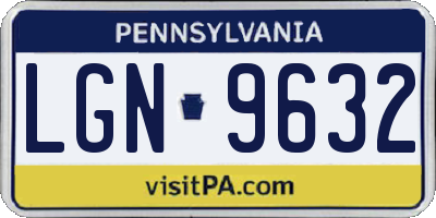 PA license plate LGN9632