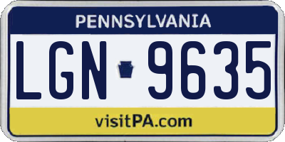 PA license plate LGN9635