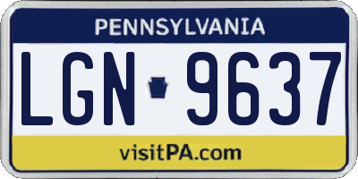 PA license plate LGN9637