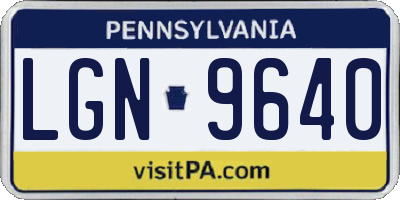 PA license plate LGN9640