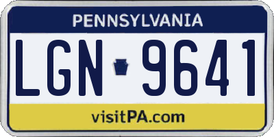 PA license plate LGN9641