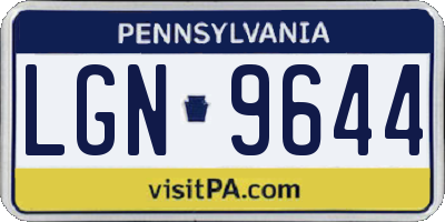 PA license plate LGN9644