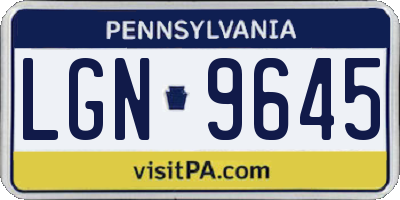 PA license plate LGN9645