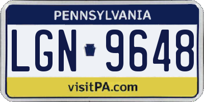 PA license plate LGN9648