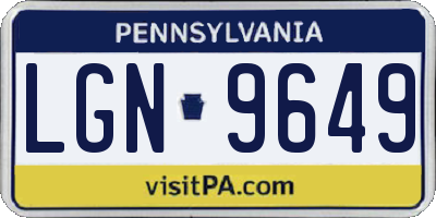 PA license plate LGN9649