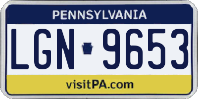 PA license plate LGN9653