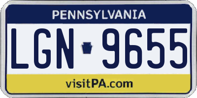 PA license plate LGN9655
