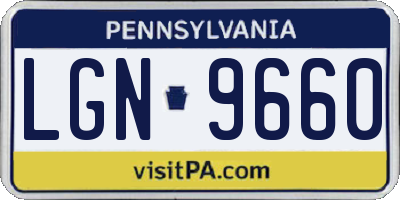 PA license plate LGN9660