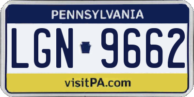 PA license plate LGN9662