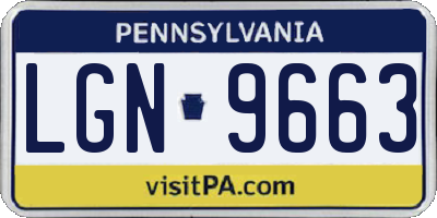 PA license plate LGN9663