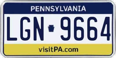PA license plate LGN9664