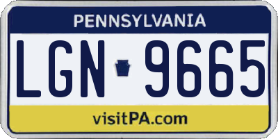 PA license plate LGN9665