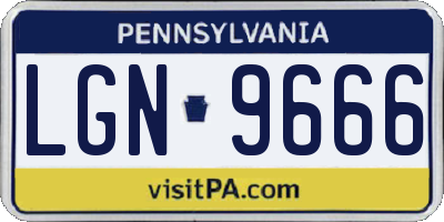 PA license plate LGN9666