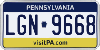 PA license plate LGN9668