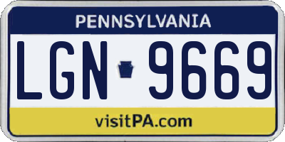 PA license plate LGN9669