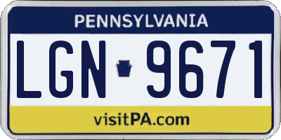 PA license plate LGN9671