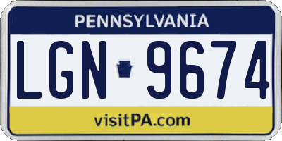 PA license plate LGN9674