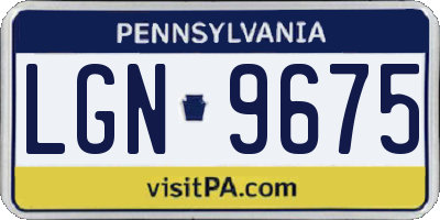PA license plate LGN9675