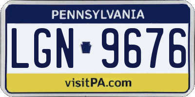 PA license plate LGN9676
