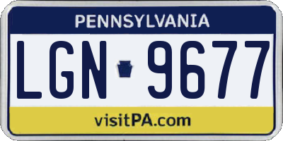 PA license plate LGN9677