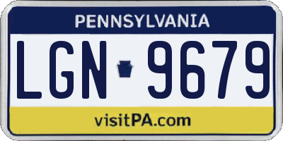 PA license plate LGN9679