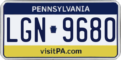 PA license plate LGN9680