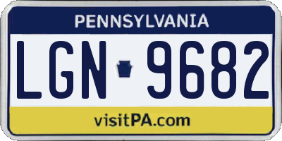 PA license plate LGN9682