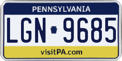 PA license plate LGN9685