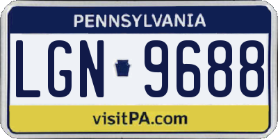PA license plate LGN9688