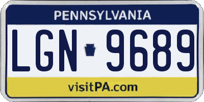 PA license plate LGN9689