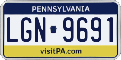 PA license plate LGN9691