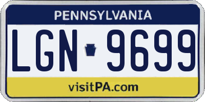 PA license plate LGN9699